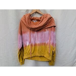 YFB Young Fabulous & Broke Women's Sunset Ombre Cowl Neck Hooded Sweater Size S
